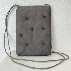 Vintage DKNY gray Y2K 90s dainty evening crossbody chiffon bag
